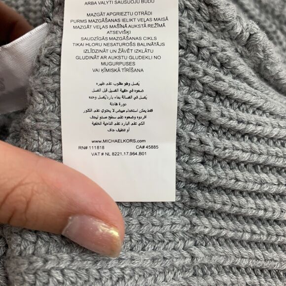 Michael Kors Sleeveless Funnel Neck Sweater Womens 2XS Grey Chunky Knit Stretch - Picture 11 of 15